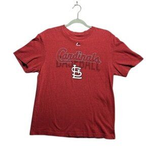 St. Louis Cardinals Baseball MLB Majestic Adult Men's Small Red Soft T-Shirt